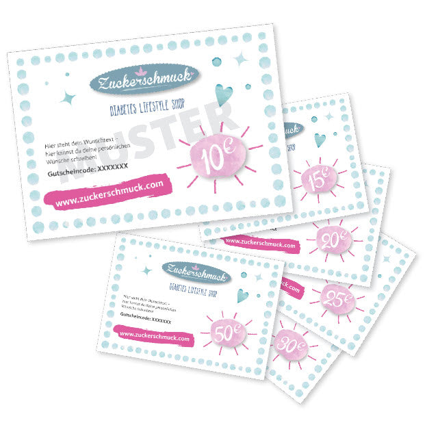 Geschenkgutschein für deinen Diabetes Onlineshop Zuckerschmuck