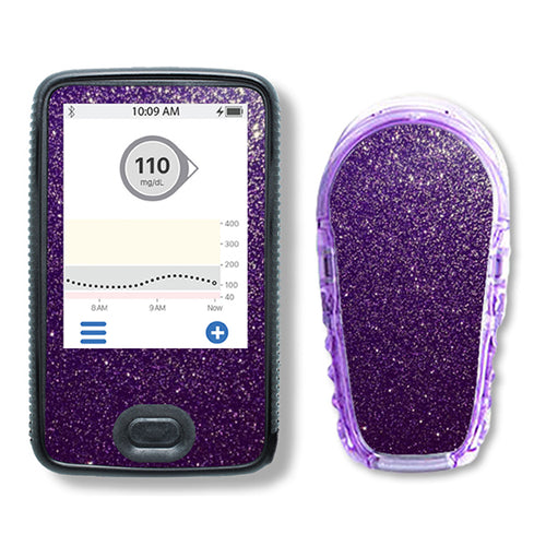 Dexcom G6 Sticker Set "Glitzer Lila"