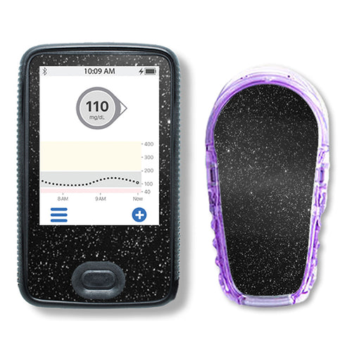 Dexcom G6 Sticker Set "Glitzer Black"