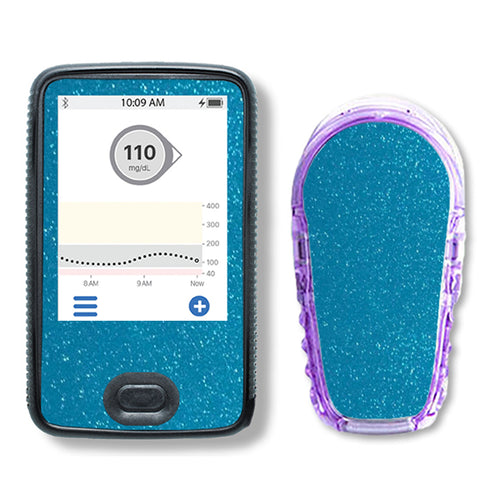 Dexcom G6 Sticker Set "Glitzer Türkis"