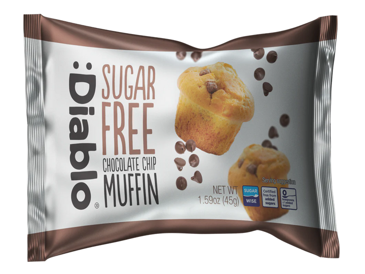 Diablo zuckerfreier Muffin mit Schokostückchen 45g - 9,7 g anrechenbare Kohlehydrate