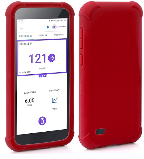 Étui en silicone souple rouge pour Omnipod 5