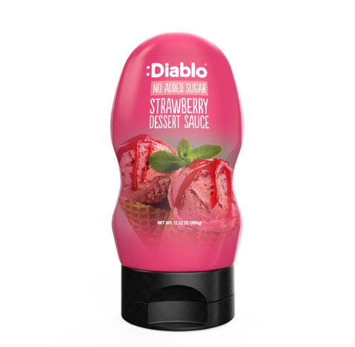 Diablo zuckerfreie Dessertsauce Erdbeere (290ml) -nur 0,9g anrechenb.KH/30g Portion