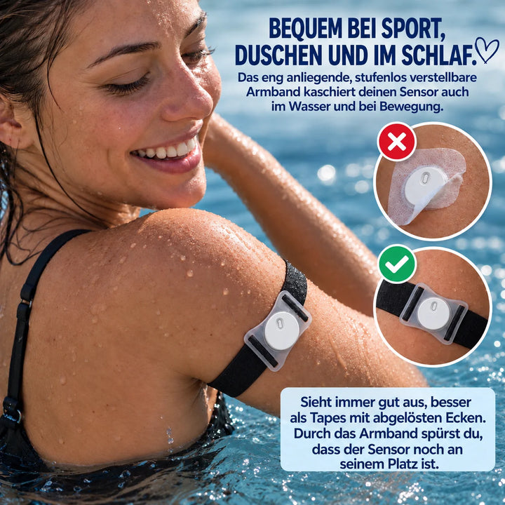 Freestyle Libre 3 Plus / Libre 3 armband with holder, transparent