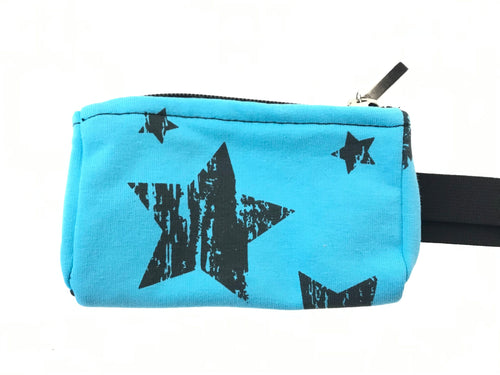 Bum bag stars turquoise with flexible strap