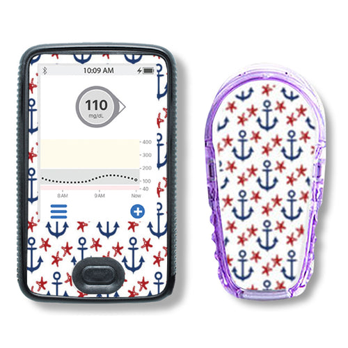 Dexcom G6 Sticker Set "Anchor and Stars"