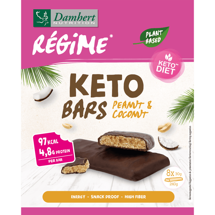 Keto Diet Bars Peanut & Coconut 8x30g (only 2.1g net carbs/bar)