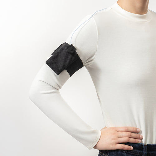 Armband mit Insulinpumpentasche Oberarm schwarz
