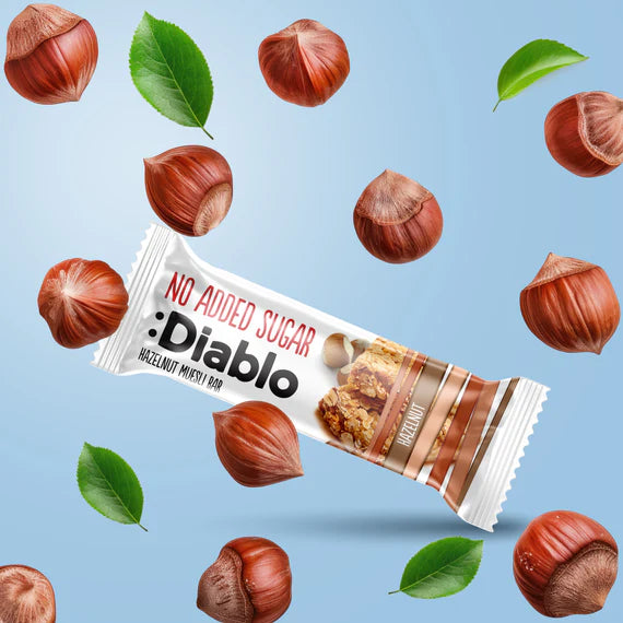 Diablo zuckerfreier Haselnuss Müsli Riegel (30 g) -nur 13g anrechenb.KH