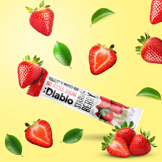 Diablo zuckerfreier Erdbeer Jogurt Riegel (30 g) -nur 11g anrechenb.KH