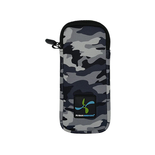 Isolierte INSULIN PEN Tasche NEOPREN Camouflage Schwarz-Grau