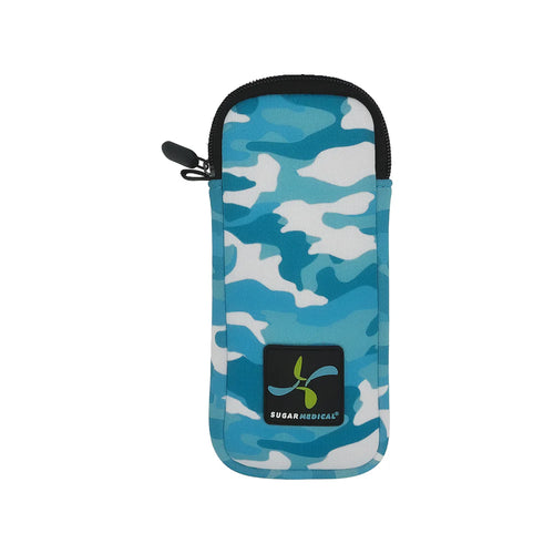 Isolierte INSULIN PEN Tasche NEOPREN Camouflage Blau-Weiß