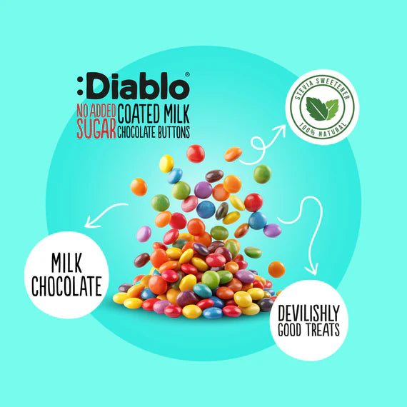 Diablo zuckerfreie Schokolinsen (22g) -nur 1,2g anrechenb.KH