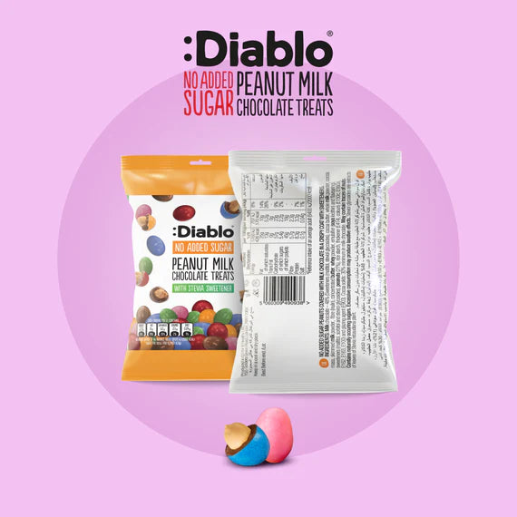 Diablo zuckerfreie Erdnüsse umhüllt von Milchschokolade (40g) -nur 2g anrechenb.KH