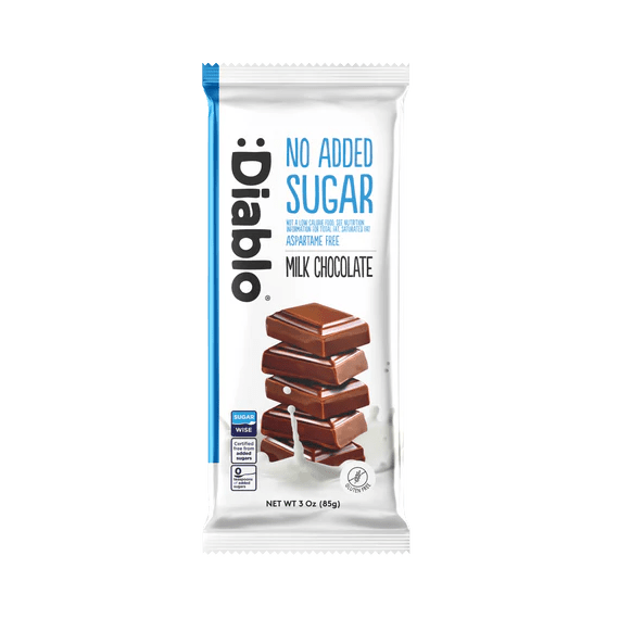 Produktbild von Diablo zuckerfreie Milchschokolade 85g - nur 7g anrechenbare KH/Tafel von Zuckerschmuck