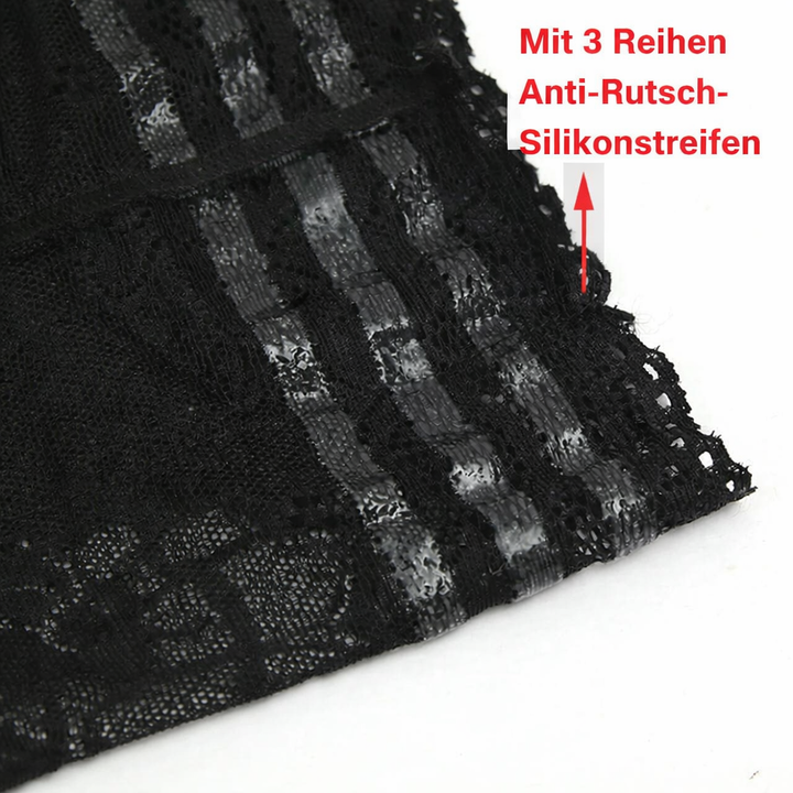 Cuisse en dentelle avec poche pour pompe à insuline – Noire