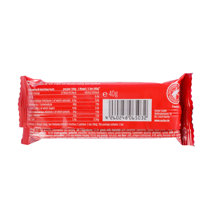 White RASPERRY protein bar - WITHOUT sugar - only 5g carbs/bar