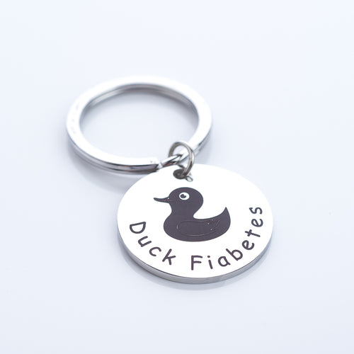 Stainless steel keychain "Duck Fiabetes"