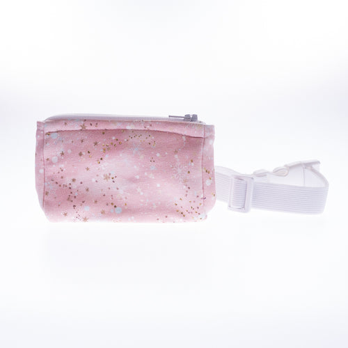 Bum bag pink glitter with flexible strap