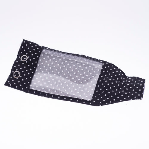 Bra pump bag dots black with window