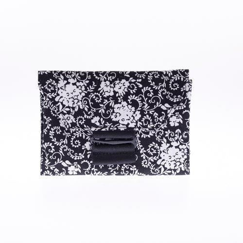 Bra pump bag flowers black horizontal