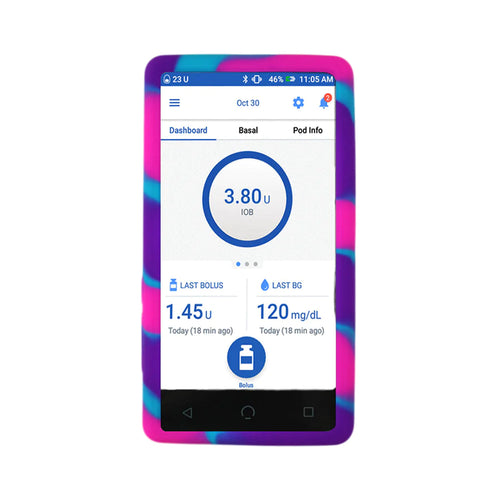 Omnipod DASH Silicone Case SOFT Pink Turquoise