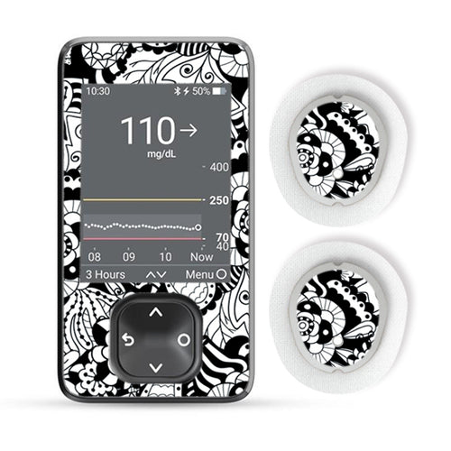 Dexcom G7 Sticker Set "Black&amp;White"