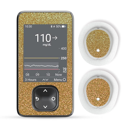 Dexcom G7 Sticker Set "Glitzer Gold"