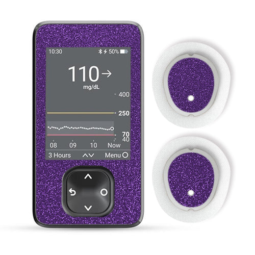 Dexcom G7 Sticker Set "Glitter Purple"