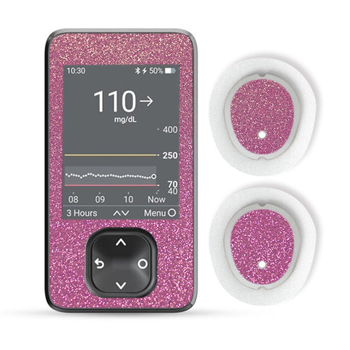 Dexcom G7 Sticker Set "Glitter Pink"