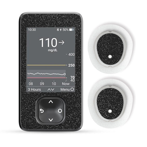 Dexcom G7 Sticker Set "Glitter Black"