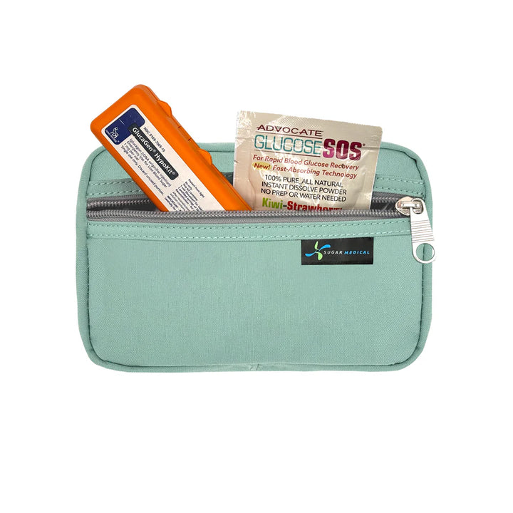 Diabetes Reisetasche mit Gepäckgurt - Seafoam