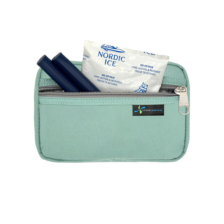 Diabetes Reisetasche mit Gepäckgurt - Seafoam