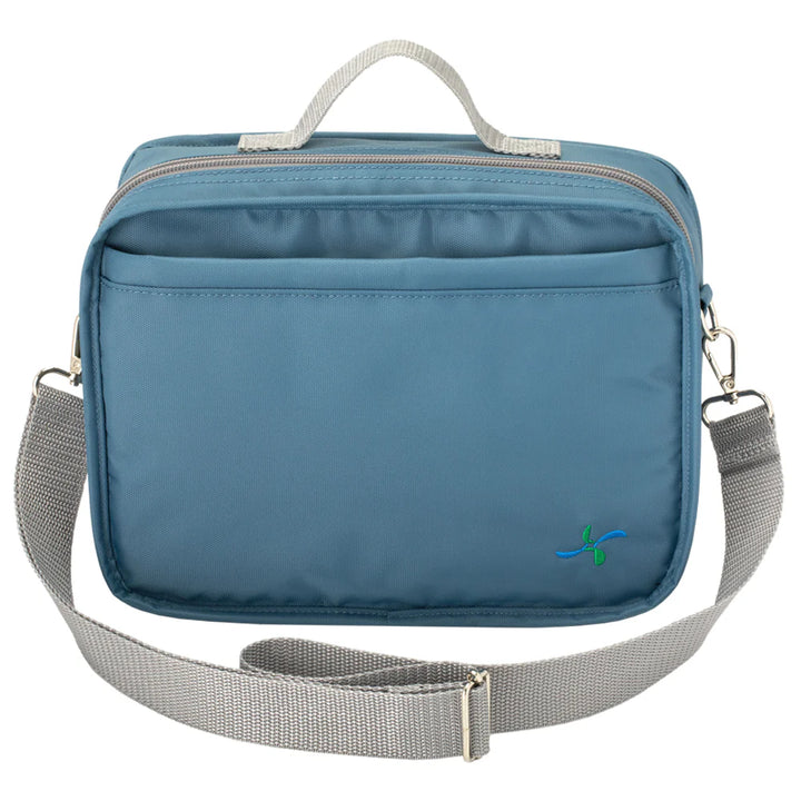 Diabetes Reisetasche mit Gepäckgurt - Stahlblau