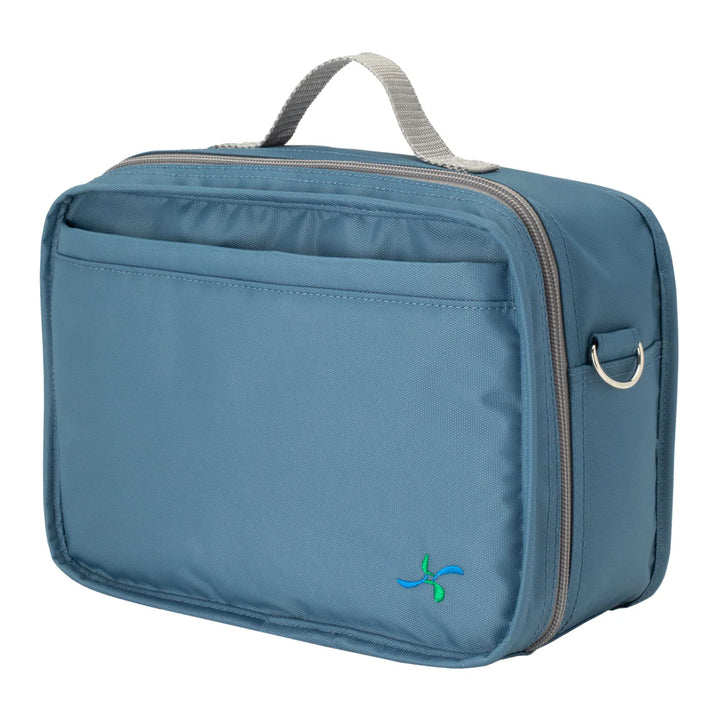 Diabetes Reisetasche mit Gepäckgurt - Stahlblau