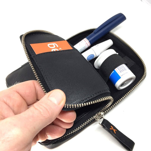 Diabetes Zubehörtasche diabag ''ONE'' Rindnappa Schwarz
