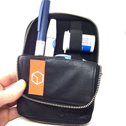 Diabetes Accessory Bag diabag "ONE plus" Napa Leather Black