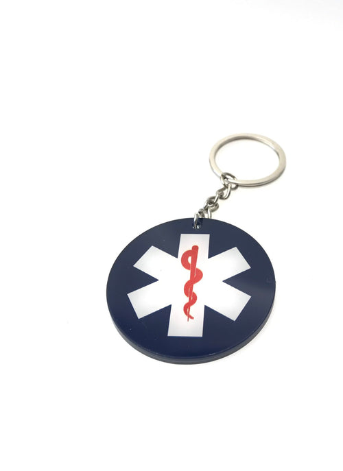 Keyring Medical Emergency Notice blue