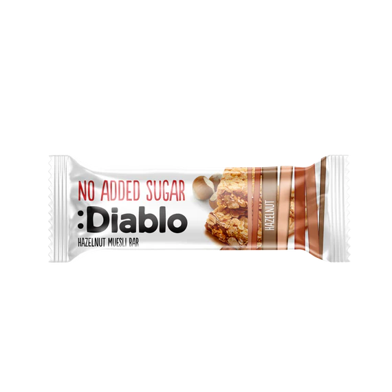 Diablo zuckerfreier Haselnuss Müsli Riegel (30 g) -nur 13g anrechenb.KH