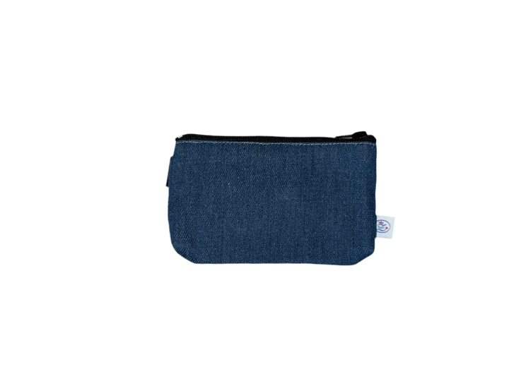 Insulinpumpen Bauchtasche mit flexiblem Gurt Jeans blau ohne Fenster