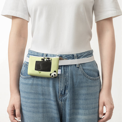 Panda insulin pump bag with viewing window and flexible strap (50cm) for toddlers from 1 year old