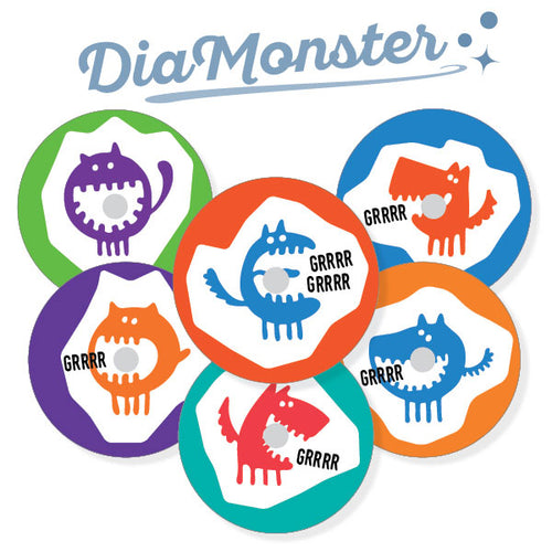 Pack of 6 Freestyle Libre Stickers "Dia Monster"