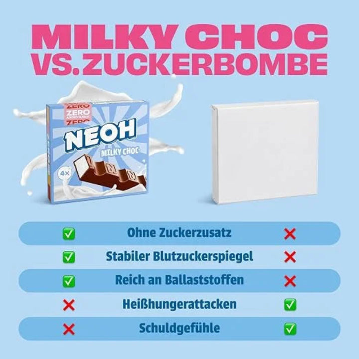 NEOH MILKY CHOC Riegel - 8x Milchschokoladeriegel ohne Zucker Vorteile