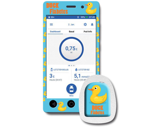 Omnipod DASH Sticker Set "Duck Fiabetes"