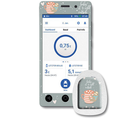 Omnipod DASH Sticker Set "Faultier"