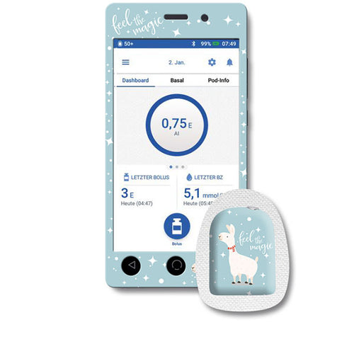 Omnipod DASH Sticker Set "Lama"