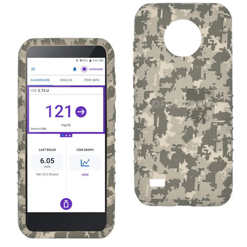 Omnipod® 5 Silikon Case mit Kamera Cutout - Digital Camo