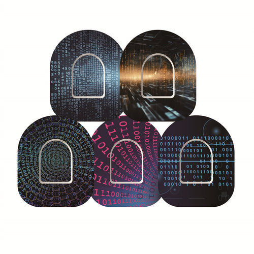 5x Design Tape + Sticker BINARY - Omnipod