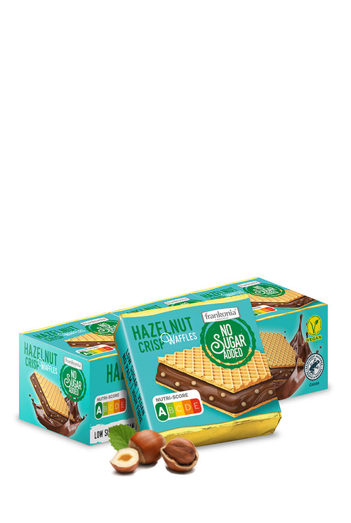 9x Haselnuss Crisp Waffelschnitte - OHNE Zucker - nur 5g anrechenb. KH/Waffel