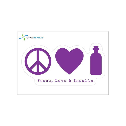 DIABETES STICKER "Peace, Love &amp; Insulin"